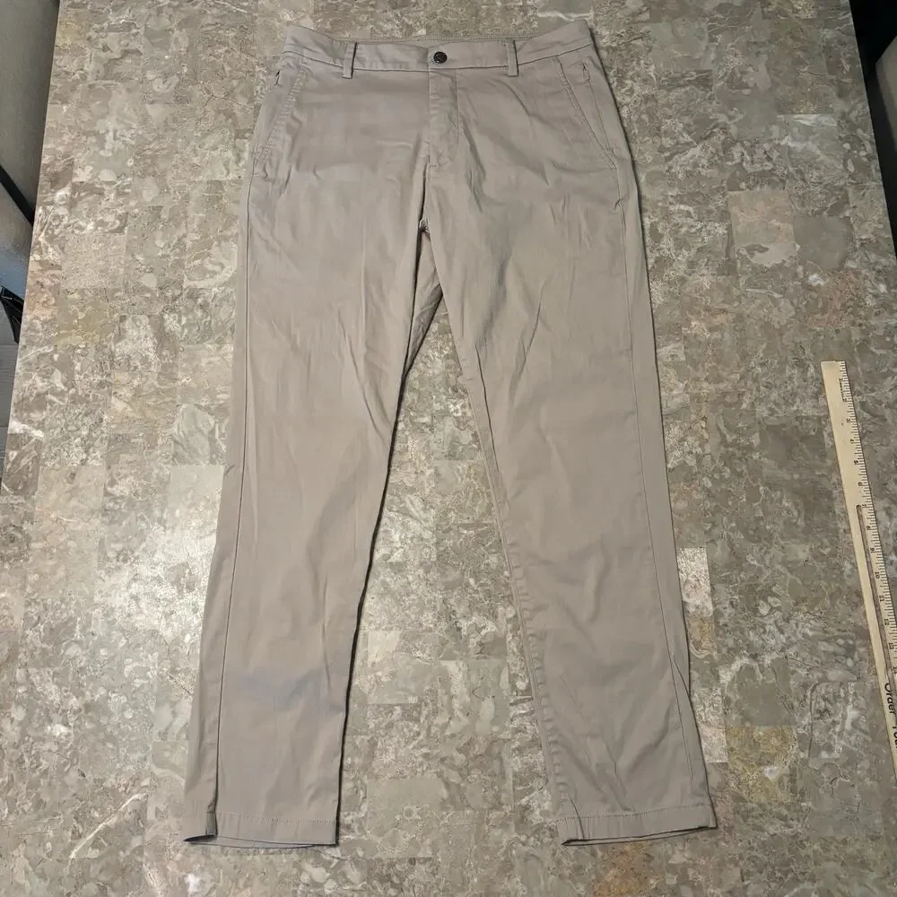 Birddogs Pants Mens 32x30 (Fits 32x28) Tan Lined Stretch Performance Chino Golf - Picture 2 of 14